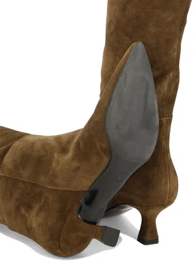 3juin Pointed Toe Suede Knee-high Boots