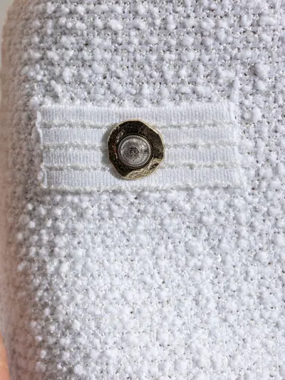 Balmain Women Tweed Mini Skirt In White