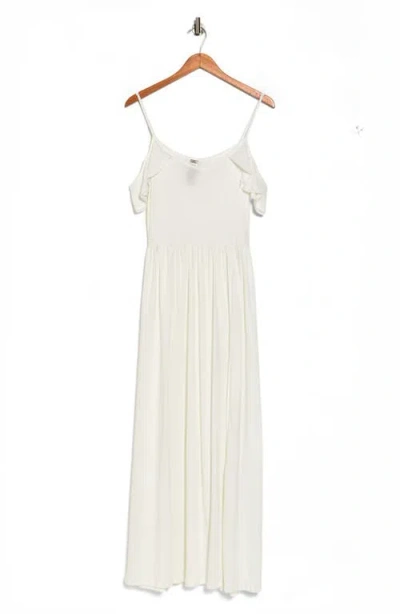 Go Couture Ruffle Cold Shoulder Maxi Dress In White