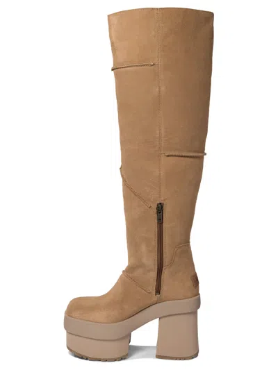 Ugg Tall Platform Ankle Boots In Animal Print