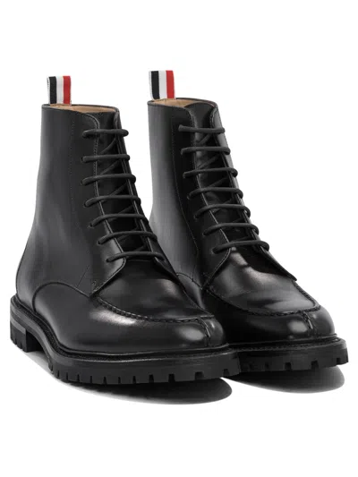 Thom Browne Lace-up Leather Boots In Black