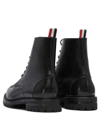 Thom Browne Lace-up Leather Boots In Black