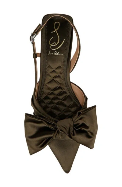 Sam Edelman Treena Bow Plissé Pointed Toe Kitten Heel Sandal