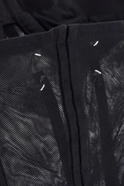Maison Margiela Mesh-panel Cropped Top In Black