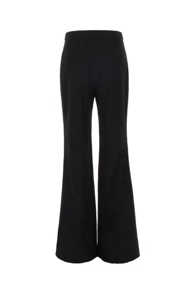 Patou Wide-leg Black Cotton Twill Pants In Black