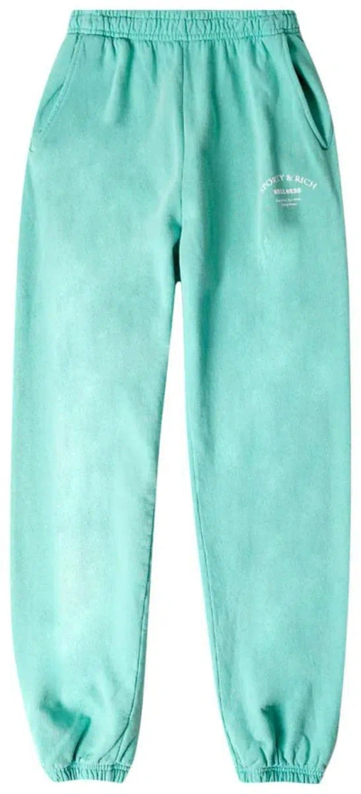 Sporty And Rich Trousers With Elastic Waistband And Cuffs In Blue