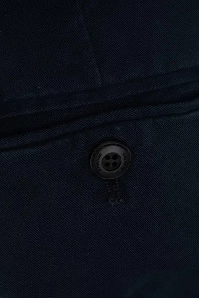 Dondup Trousers With Cuffed Hem And Button Detail In Blue