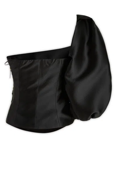 Simona Corsellini Woman Top Black Size 8 Polyester In Black