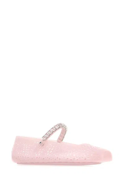 Jimmy Choo The Jelly Glitter Crystal-strap Ballerina Flats