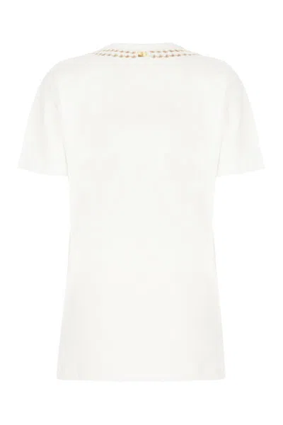 Moschino Oversized Cotton T-shirt With Playful Croissant Print In White