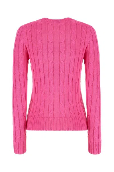 Polo Ralph Lauren Cable-knit Sweater With Blue Logo Embroidery