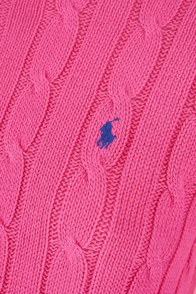 Polo Ralph Lauren Cable-knit Sweater With Blue Logo Embroidery