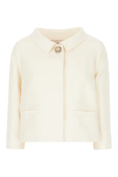 Valentino Crepe Couture Jacket For In White