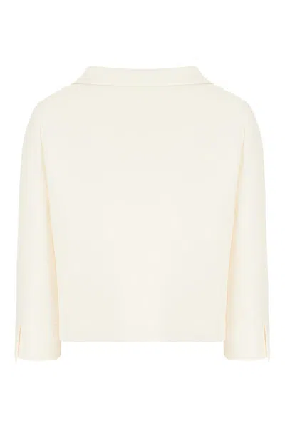 Valentino Crepe Couture Jacket For In White