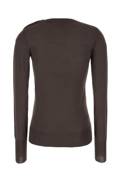 Stella Mccartney Dark Brown Wool Sweater In Brown
