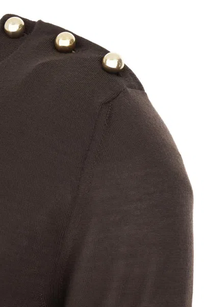 Stella Mccartney Dark Brown Wool Sweater In Brown
