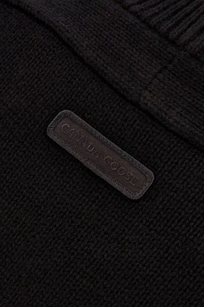 Canada Goose Oversize Wool Sweater With Ribbed Cuffs And Hem In Black