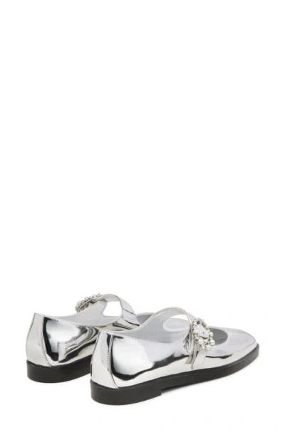 Stuart Weitzman Loralei Metallic Crystal Mary Jane Flats