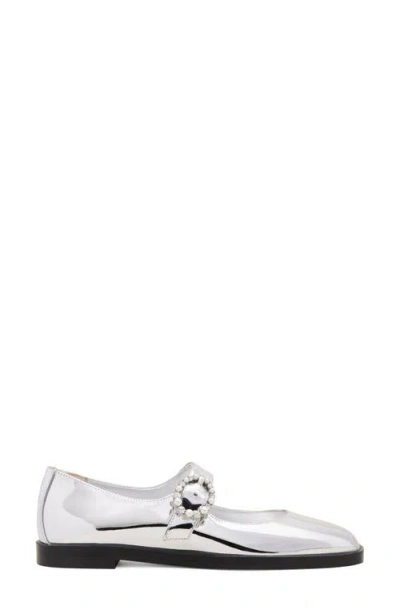 Stuart Weitzman Loralei Metallic Crystal Mary Jane Flats