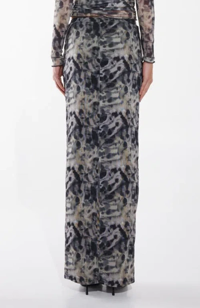 By.dyln Maddox Print Mesh Maxi Skirt
