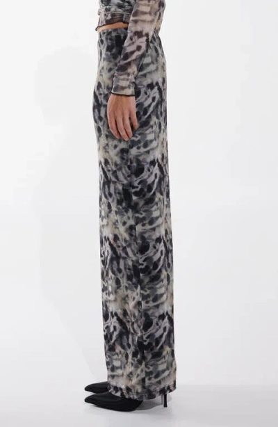 By.dyln Maddox Print Mesh Maxi Skirt