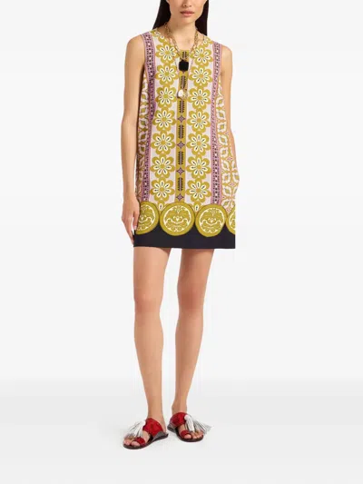 La Doublej Floral-print Mini Dress In Multi