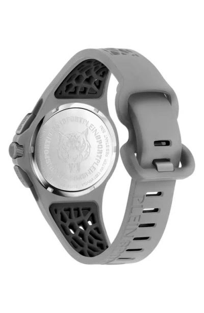 Plein Sport Camo Dial Three-hand Quartz Silicone Strap Watch, 43mm