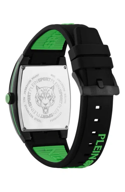 Philipp Plein Three-hand Quartz Silicone Strap Watch, 40mm