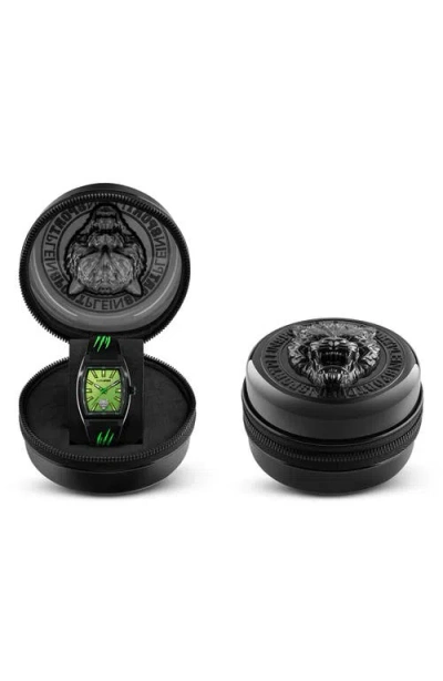 Philipp Plein Three-hand Quartz Silicone Strap Watch, 40mm