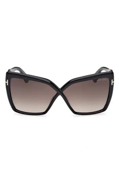 Tom Ford Fiore 63mm Oversize Gradient Butterfly Sunglasses