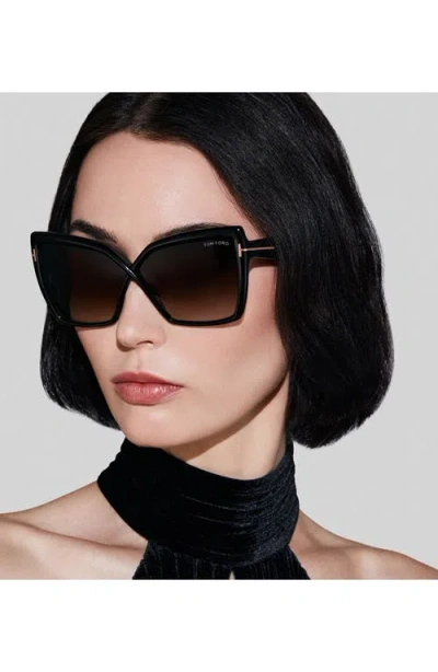 Tom Ford Fiore 63mm Oversize Gradient Butterfly Sunglasses