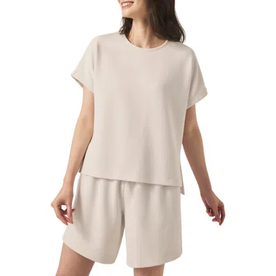 Splendid Waffle Scuba Knit Short Sleeve Sweatshirt