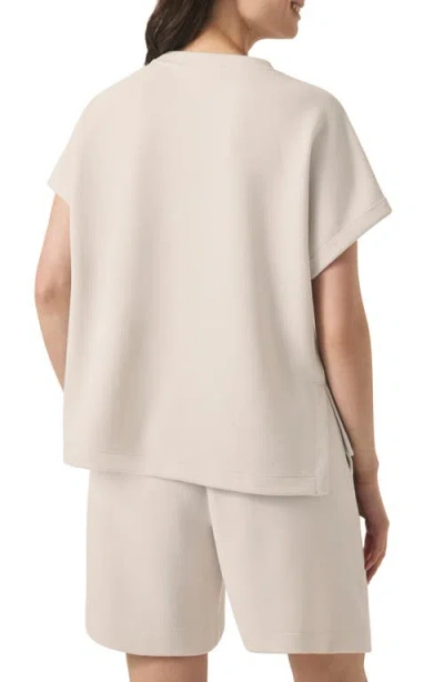Splendid Waffle Scuba Knit Short Sleeve Sweatshirt