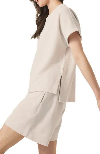 Splendid Waffle Scuba Knit Short Sleeve Sweatshirt
