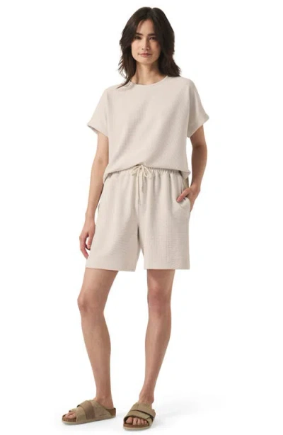 Splendid Waffle Scuba Knit Short Sleeve Sweatshirt