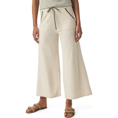 Splendid Veronica Crop Wide Leg Sweater Knit Pants In White