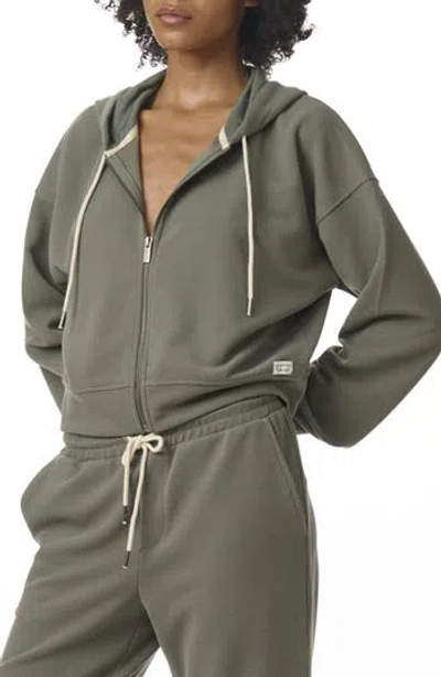 Splendid Waffle Stitch Front Zip Hoodie