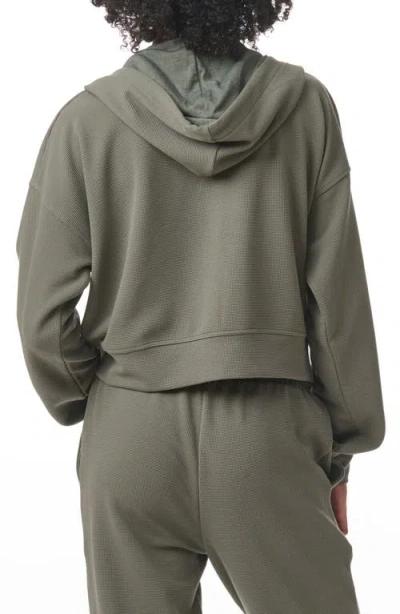 Splendid Waffle Stitch Front Zip Hoodie