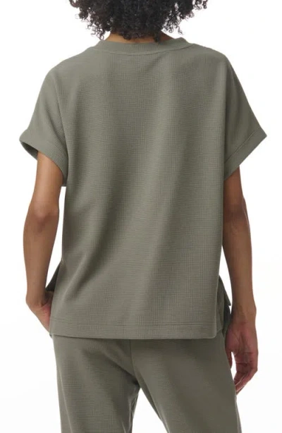 Splendid Waffle Scuba Knit Short Sleeve Sweatshirt