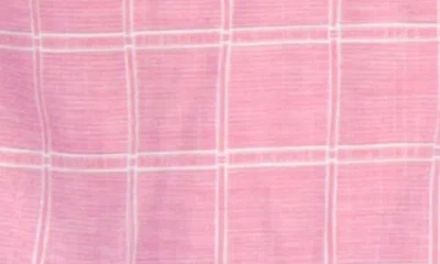 Tailorbyrd Windowpane Stretch Cotton Button Down Shirt In Pink