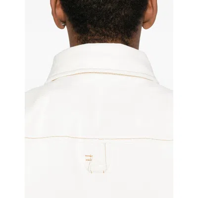 Jacquemus Shirt Jacket With Contrast Stitching In White