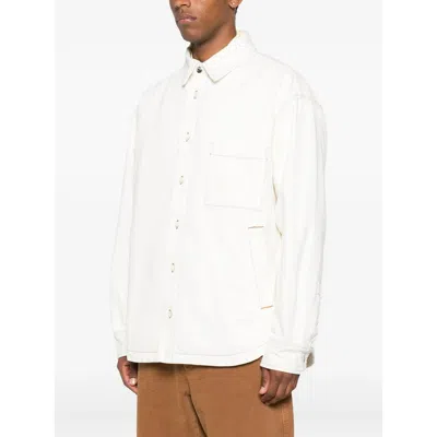Jacquemus Shirt Jacket With Contrast Stitching In White