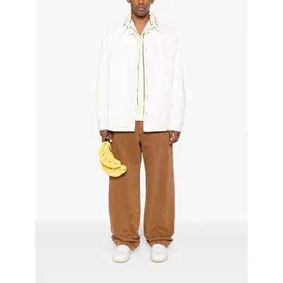 Jacquemus Shirt Jacket With Contrast Stitching In White