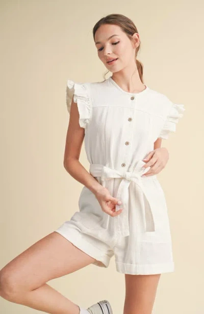 Wishlist Tie Waist Denim Romper