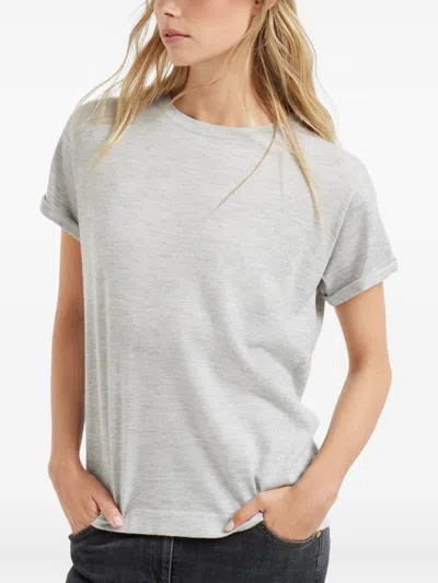 Brunello Cucinelli Cashmere And Silk Lightweight Sweater In Gray