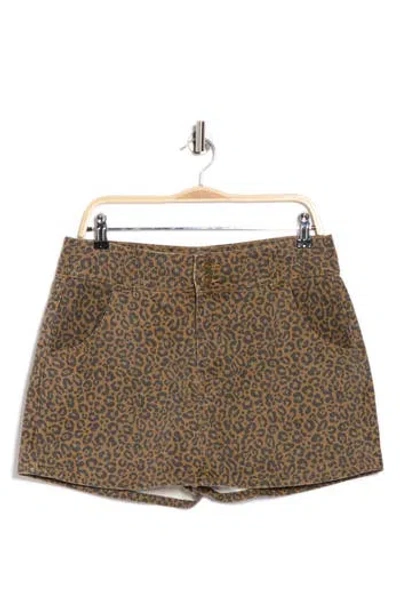 Flying Angel Leopard Print Denim Skort