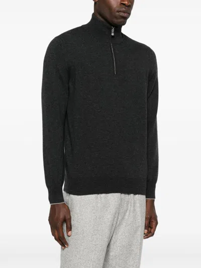Brunello Cucinelli Cashmere High-neck Sweater In Black