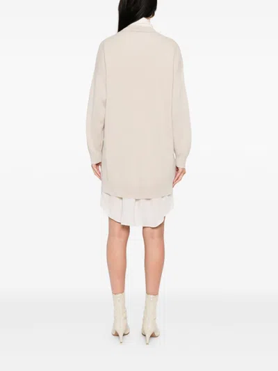 Brunello Cucinelli Cashmere Short Dress In Neutral
