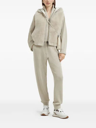 Brunello Cucinelli Women Cashmere Trousers In Neutral