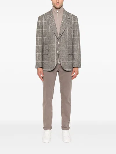 Brunello Cucinelli Zipper Cardigan High Collar In White